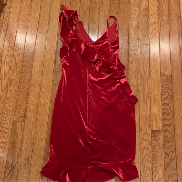 Express | Red Velvet Dress - Picture 5 of 5